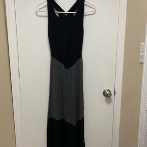 Black and Gray Maxi Dress